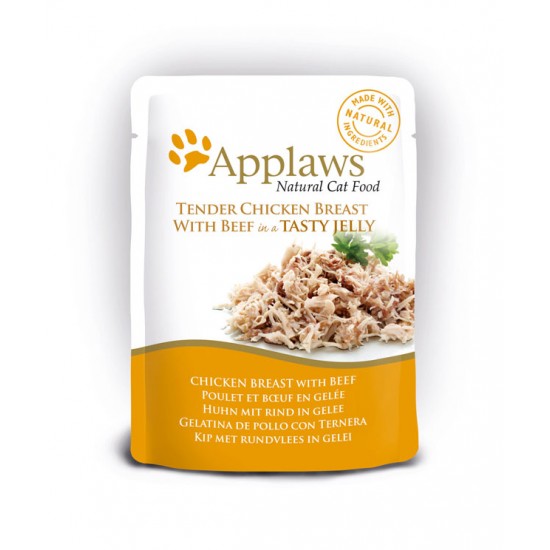 APPLAWS CAT POUCH CHICKEN WITH BEEF IN JELLY  70gr