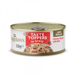 Applaws Taste Toppers Dog Tin Chicken with Beef in Gravy 156gr