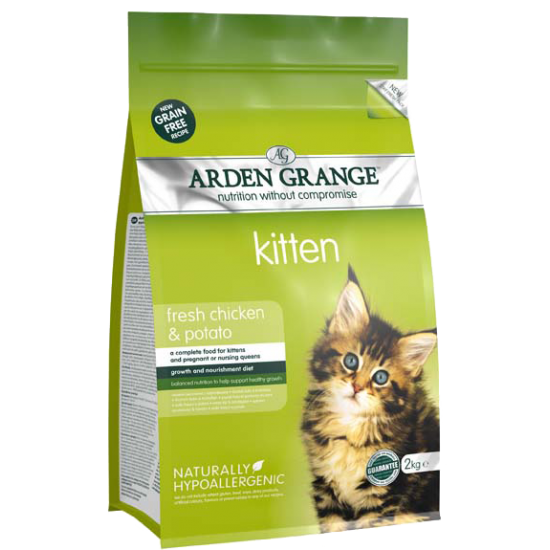 Υποαλλεργική Ξηρή Τροφή για Γατάκια Arden Grange Kitten Κοτόπουλο & Πατάτα Grain Free 