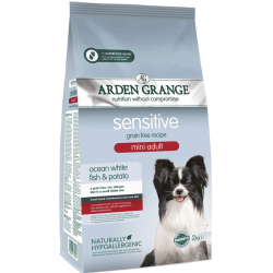 Υποαλλεργική Ξηρή Τροφή Μικρόσωμου Σκύλου Arden Grange Grain Free Sensitive Mini με Λευκό Ψάρι Ωκεανού & Πατάτα