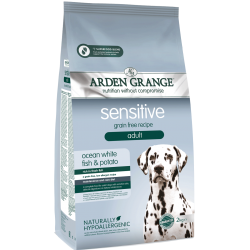 Υποαλλεργική Ξηρή Τροφή Σκύλου Arden Grange Grain Free Sensitive με Λευκό Ψάρι Ωκεανού & Πατάτα