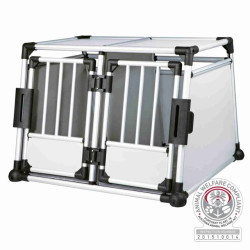 Double Aluminium Transport Box for Dogs Trixie Silver