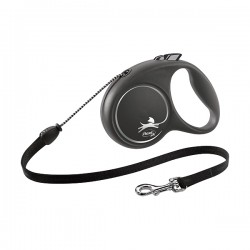 Dog flexi BLACK DESIGN, cord leash