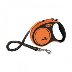 flexi XTREME, tape leash, black/orange
