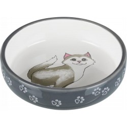 Πιάτο Γάτας Trixie Κεραμικό Για Βραχυκέφαλες Ράτσες 0.3L/15cm Γκρι