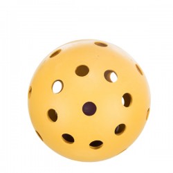 Holey ball with bell, natural rubber,  7 cm