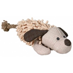 Dog with rope, fabric/plush, 30 cm