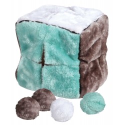 Cube with 4 toy balls, plush, 21 cm