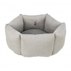 Leni bed, round,  55 cm, sand/grey