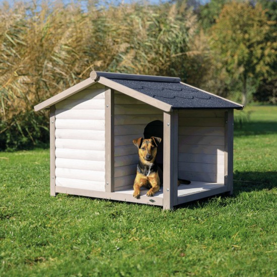 Σπίτι Σκύλου, Trixie Kennel Natura Πλαστικό με Κεραμοσκεπή Γκρι, 130x100x105cm (M - L)