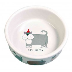 Πιάτο Γάτας Κεραμικό με Διάφορα Σχέδια, Trixie 200ml / 12cm Άσπρο