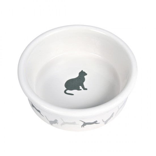 Ceramic cat bowl with motif, 0.2 l/? 1