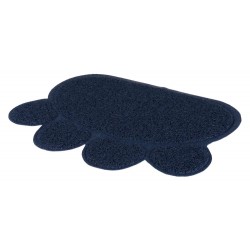 Cat litter tray mat, paw, PVC, 60 x 45 cm, dark blue