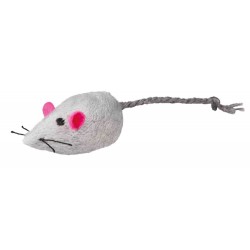 Παιχνίδι Γάτας, Trixie Ποντίκι με Κουδούνι 5cm  (2τμχ) Άσπρο / Γκρι