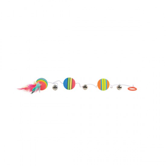 Rainbow balls on an elastic, 3.5cm/80 cm