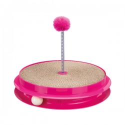 Cat Toy Scratch & Catch, plastic/cardboard,  35x7 cm, pink