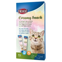 Λιχουδιές Γάτας, Trixie Creamy Liquid με Σολομό & Πουλερικά 6x15gr
