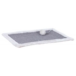 Scratching mat with plush border, 55 x 35 cm, grey/light g