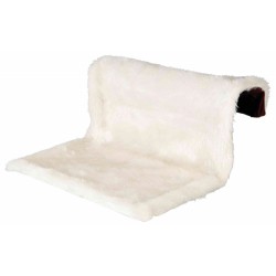 Radiator bed, plush/suede-look, 26 cm, cream/brown