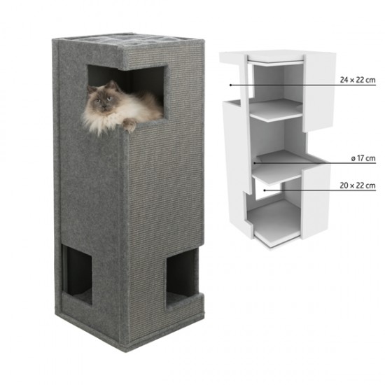Gabriel Cat Tower XXL, 118cm, grey