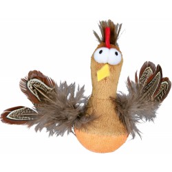 Bobo chicken with feathers and sound, plush, 10