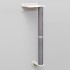 Wall set 1, post with wall holders, 35x130x25cm white/grey